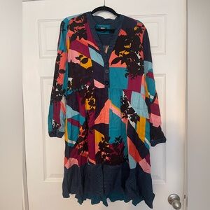 Maeve Colorful Geometric Long Sleeve Dress